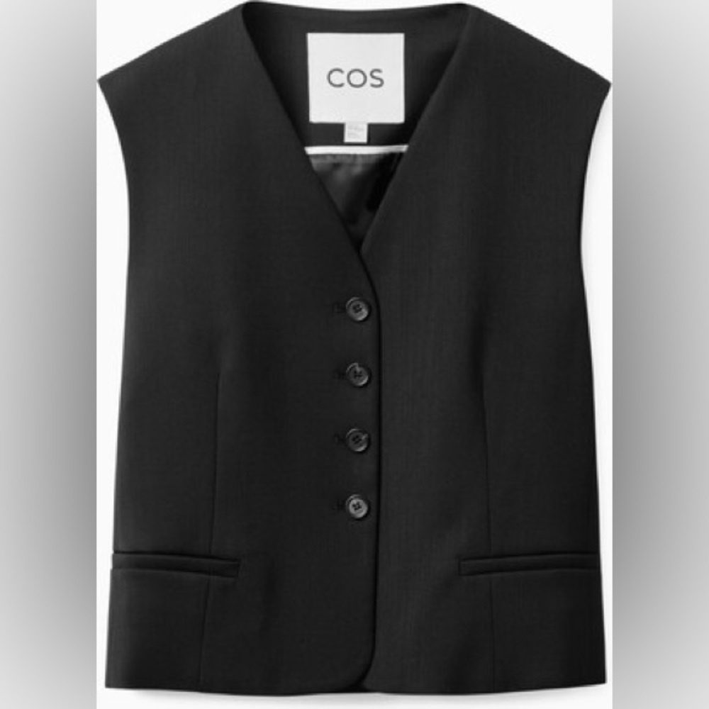 COS | Cropped Single-Breasted Waistcoat - Picture 2 of 15
